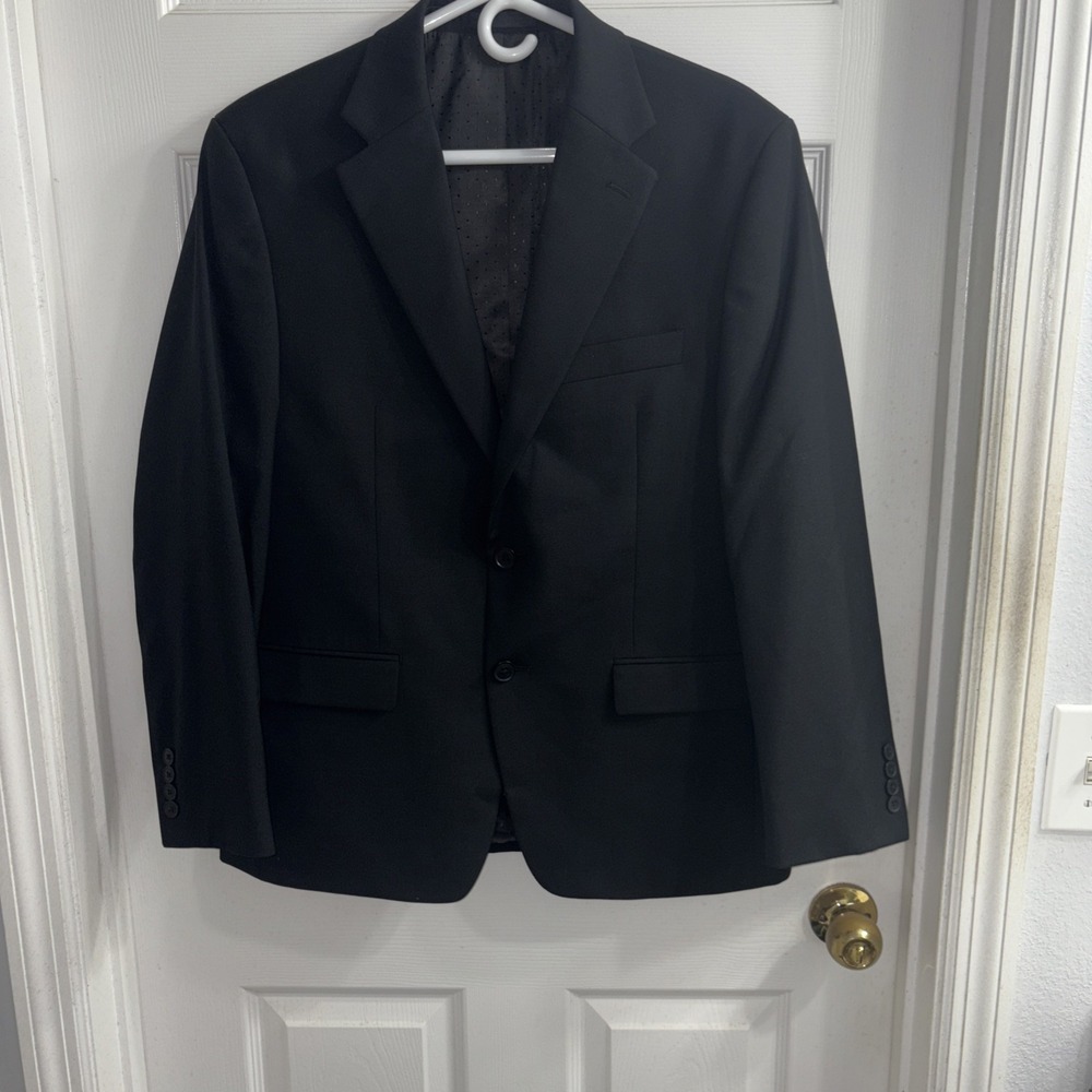 COLLECTION BY Michael Strahan Men's 40S Black 2-Button Blazer Classic Formal